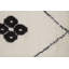 Tapis marocain en laine noué à la main ivoire / noir-92657840