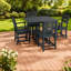 Ensembles de salle à manger de patio moderne, table carrée en Hdpe de 5 pièces pour les repas en plein air