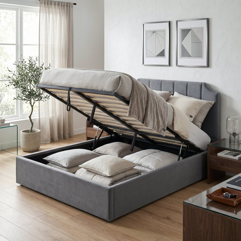 Conwy Ottoman Lift Up Storage Bed, Grey