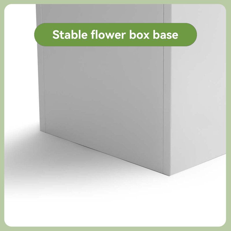 Boîte à fleurs rectangulaire en métal avec trous de drainage Dees, Blanc, 18.1" H X 19.2" W X 18.5" D