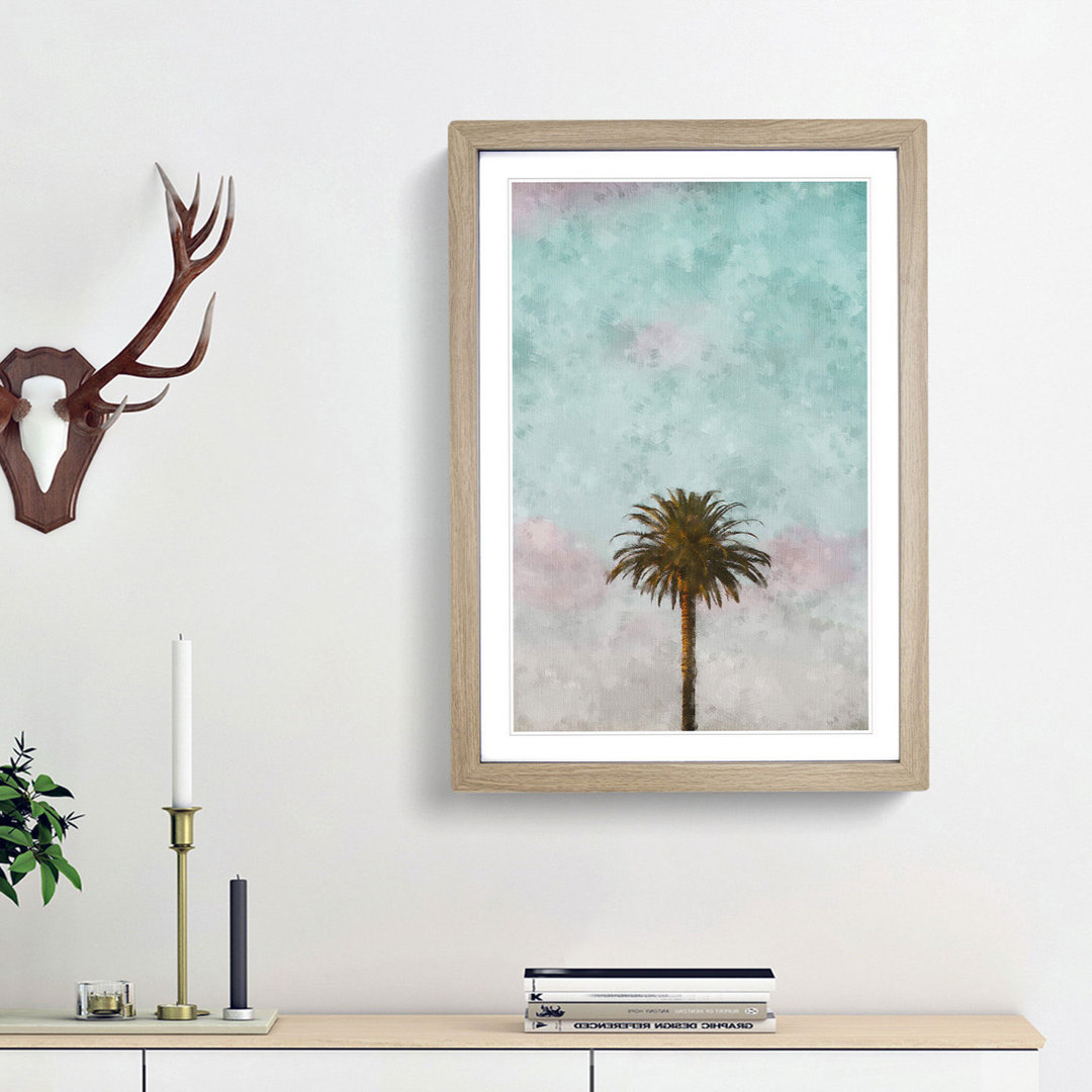 Sunset Palm Tree - Framed Print