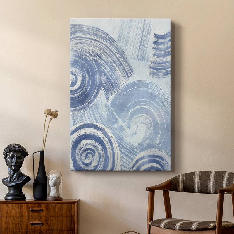 Blue Nautilus Patterns I - galerie sur mesure, H 36 po x l 24 po