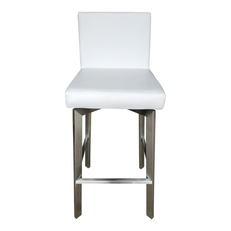 Giro 26" Swivel Bar Stool with Cushion, Counter Stool (26" Seat Height), White