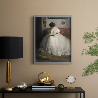 «Vintage Portrait Print Cxxviii», reproduction encadrée - bois massif