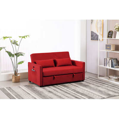 Lamatan 58'' Velvet Sleeper Sofa