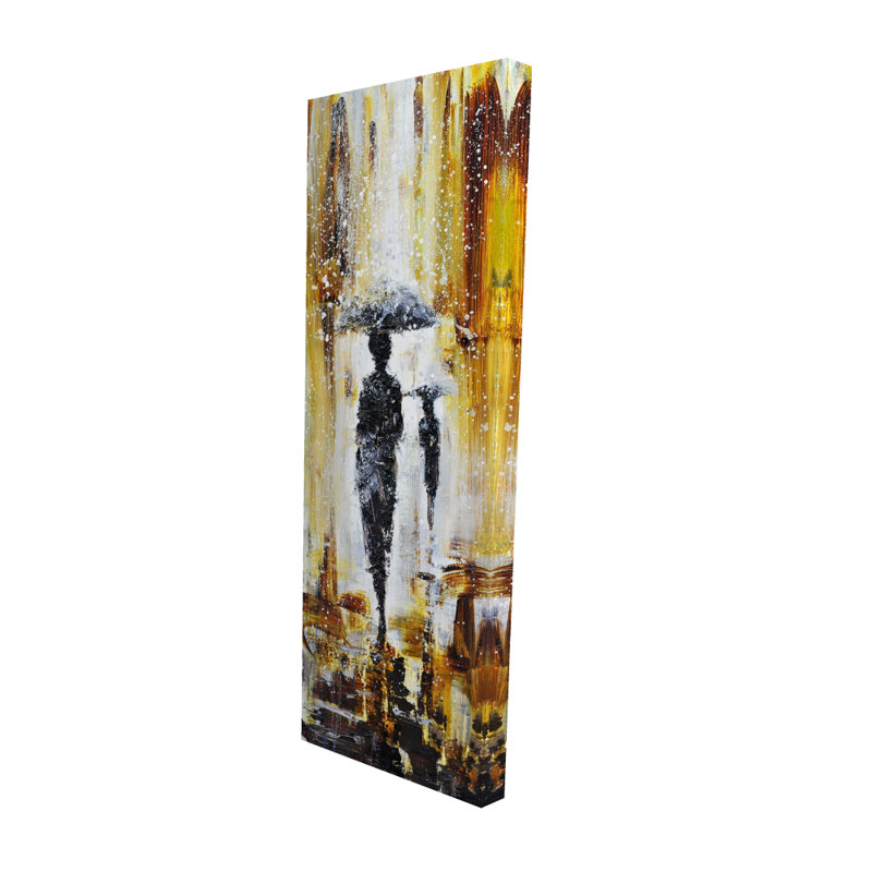 Silhouettes sous la pluie | Jaune jaune Street Art Home Decor