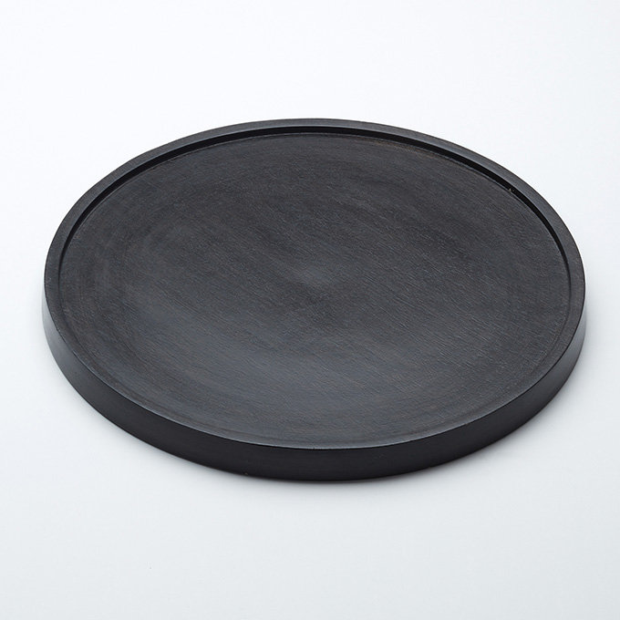 Handcrafted Espresso Finished Round Wood Plate, 13"