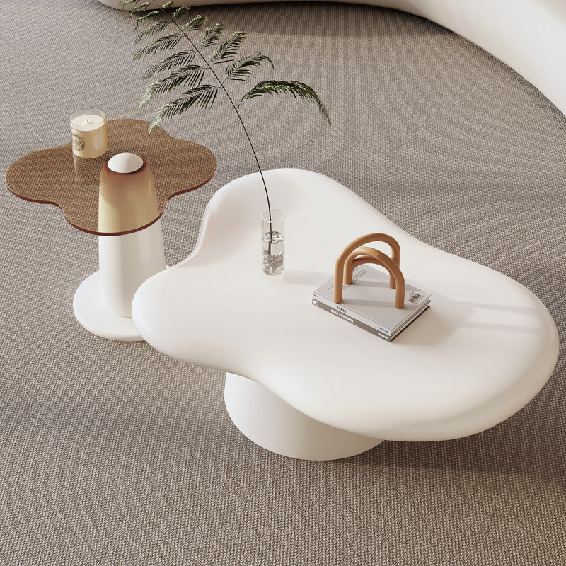 Nesting Coffee Table,Irregular Coffee Table and Side Table for Living Room, Bedroom, Office