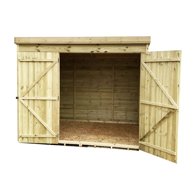 Kalopsida 7 ft. W x 3 ft. D Solid Wood Garden Shed