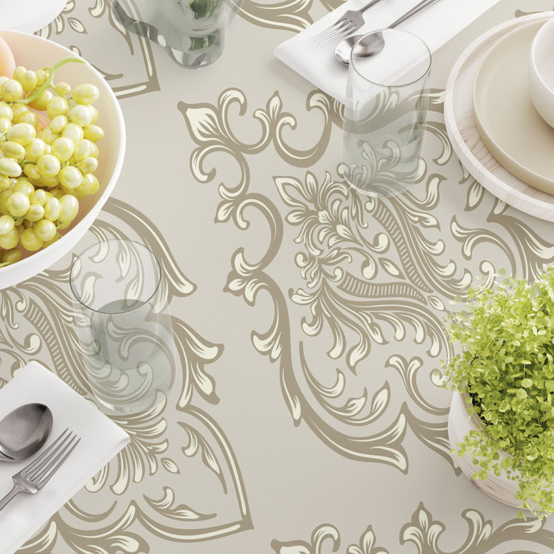 Rectangular Tablecloth, 100% Cotton, Floral 150, 120" x 52"