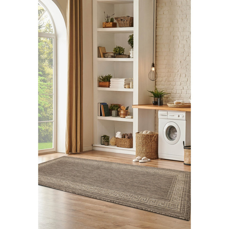 GEL GREEK KEY LATTE 160/225cm, Runner 60 x 180 cm