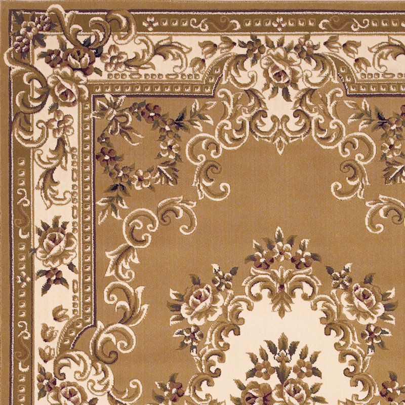 Corinthian Beige/Ivory Aubusson Area Rug, Rectangle 3'3" x 4'11"