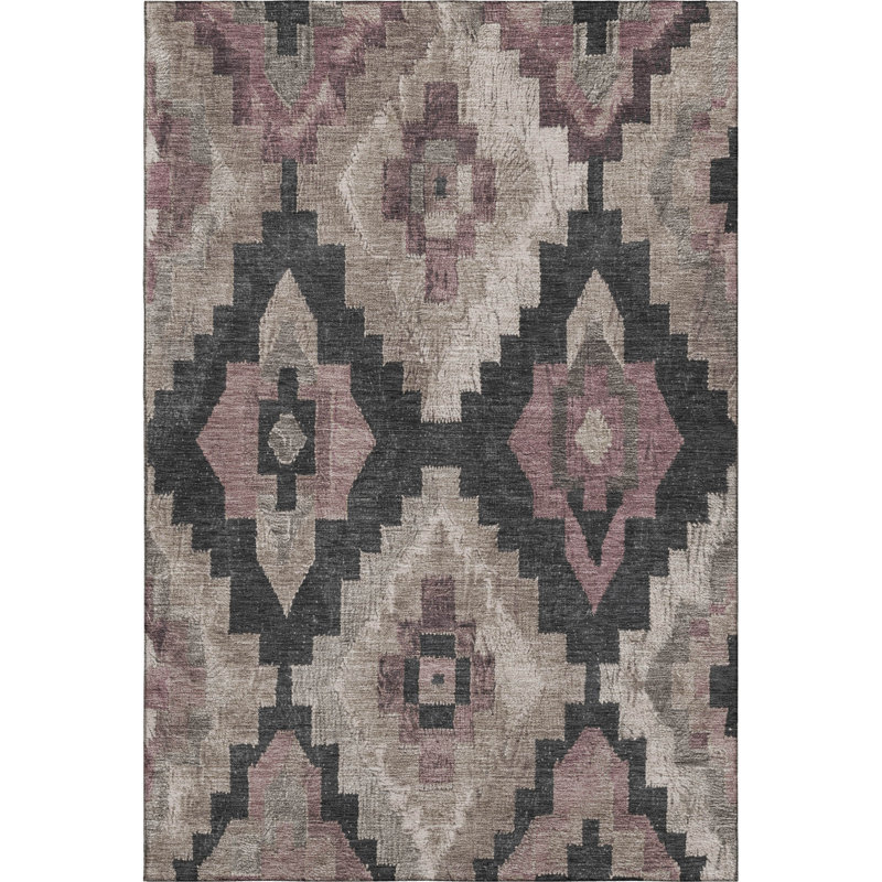 Premium Machine Washable Farolt AMF1894 Aztec Rug, Rectangle 5' x 7'6"