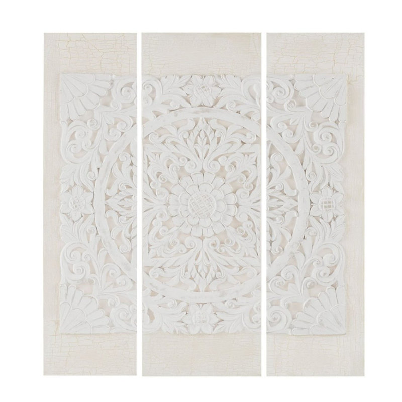 Triptych 3-Piece Dimensional Resin Canvas Wall Art Set