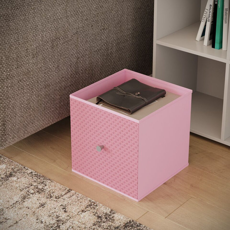 17 Stories Woven Decorative Basket, Pastel Pink