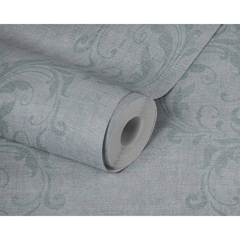 Papier peint à motif damassé Concord Walldingings, Gris / argent