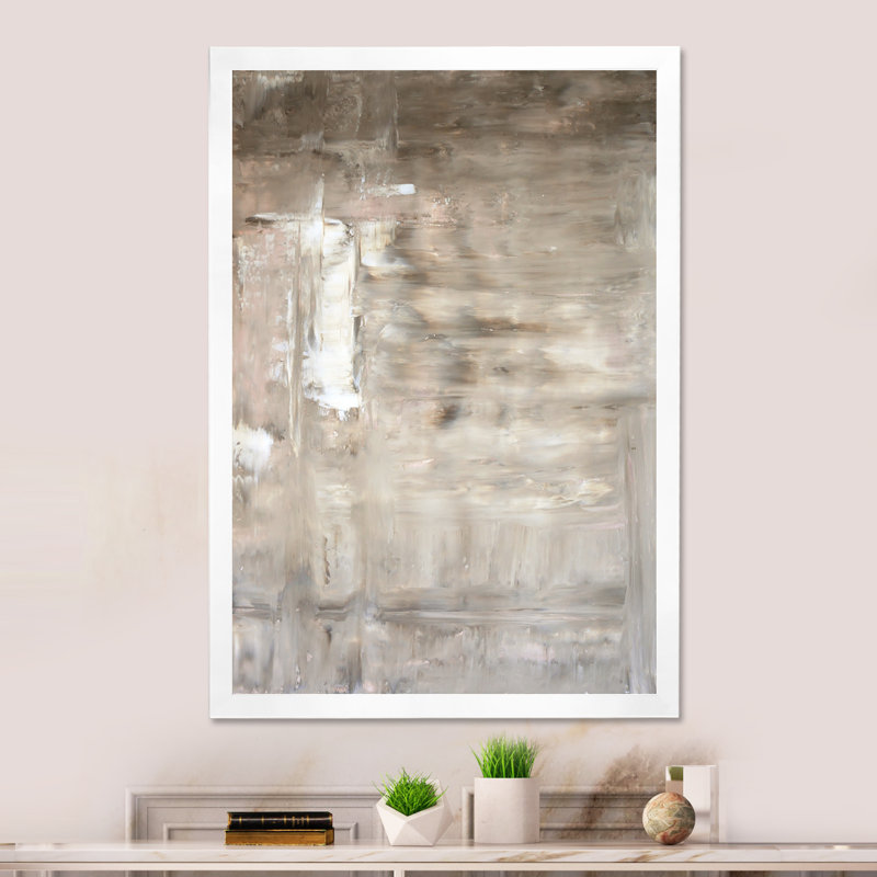 Art moderne gris et bleu II 2FDP47799, Cadre blanc, H 32 po x l 16 po x P 1 po