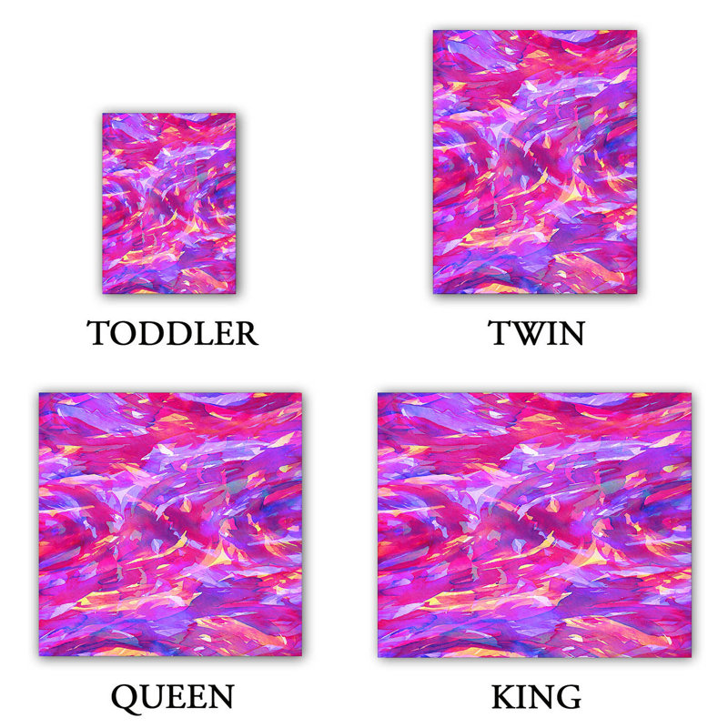 Ensemble de housse de couette motley flow i, 1 housse de couette grand + 2 taies standards, Mauve