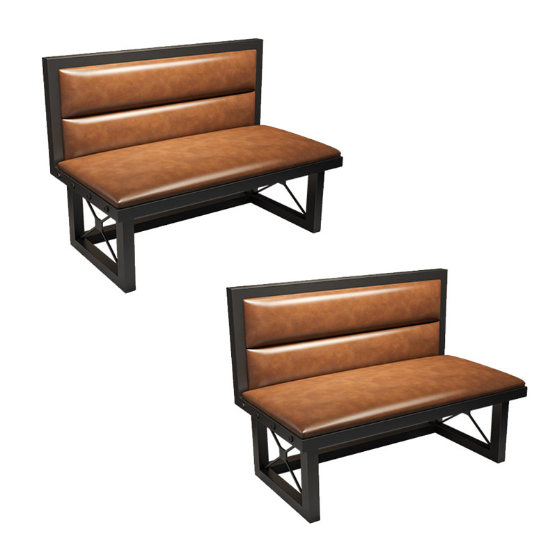 Banc rembourré en similicuir, Brun