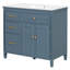 Meuble-lavabo de 36 po avec lavabo en céramique, tablette réglable et tiroirs Koda-2051533445