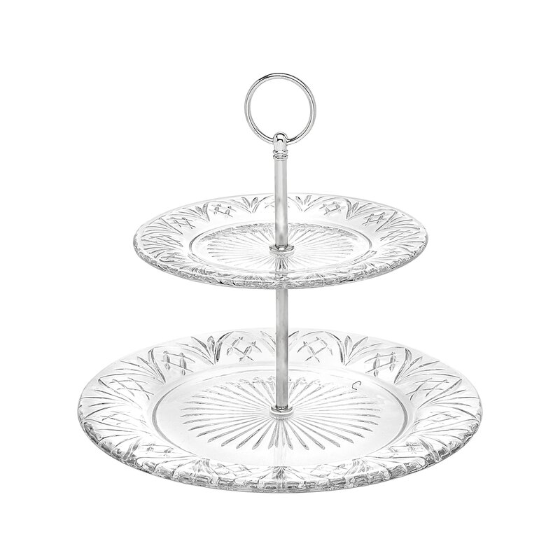 Godinger Silver Art Co Dublin Crystal 2 Tiered Serving Stand & Reviews ...