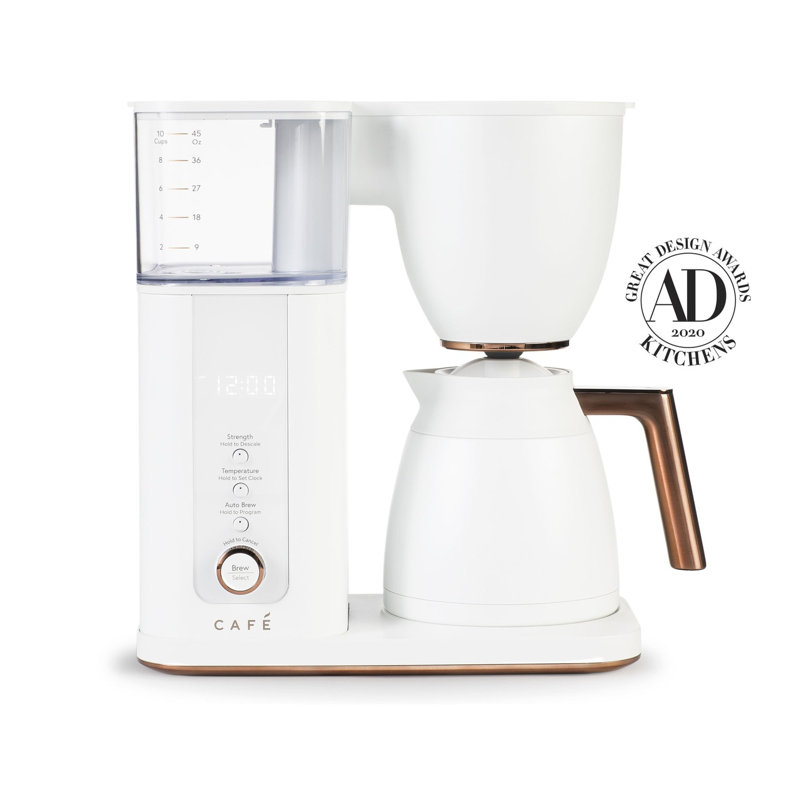 Café Specialty Drip Coffee Maker with Thermal Carafe, Matte White