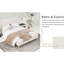 Grand lit tapissier beige en velours, structure, s'adapte aux dimensions courantes du matelas, structure silencieuse, ajustement facile, idéal pour la chambre à coucher-412670632