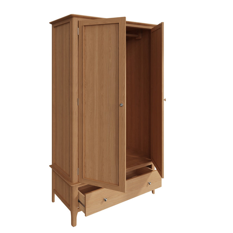 Bisbrooke 195cm H x 110cm W Large 2 Door Wardrobe