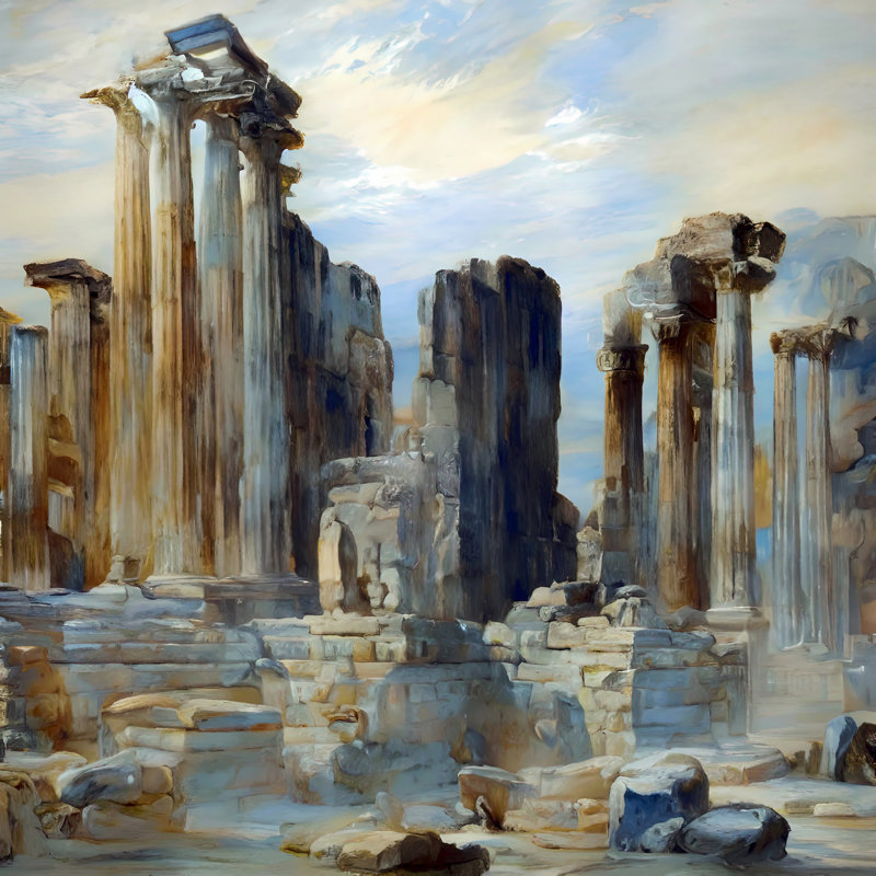 Ruines grecques, H 24 po x l 24 po