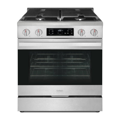 30 in. 4.6 cu. ft. Gas Range with 4 Sealed Burners and Convection Oven in Stainless Steel