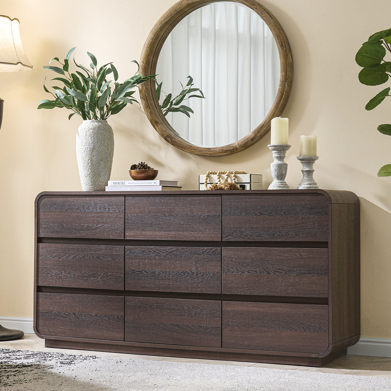 57" W Walnut Farmhouse Dresser, Chest of Drawers, Walnut