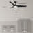 Gossamer 60'' Indoor Ceiling Fan with Light and Remote, Ceiling Fan with LED Light Kit, Modern 3-Blade Design, Quiet 6-Speed DC Motor - Matte Black-89481472-89481597
