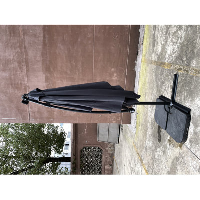 Parasol d'extérieur 2 x 3 m avec protection solaire, pour terrasse de jardin, abat-jour de piscine pour cour arrière, 26 lumières DEL étanches, manivelle et traverse