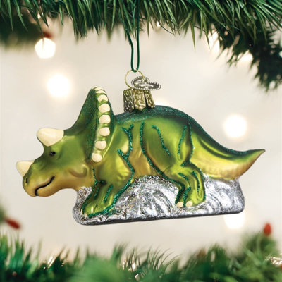 Old World Christmas Glass Blown Ornament for Christmas Tree, Triceratops
