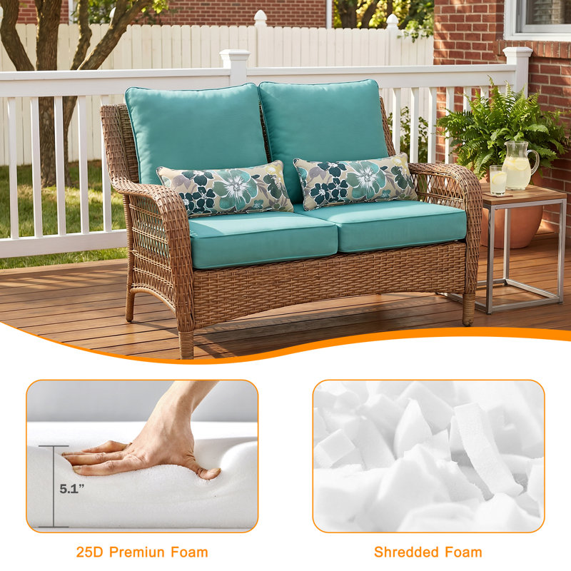 Outdoor Deep Seat Chair Cushion Set, 24" W x 24" D, Blue