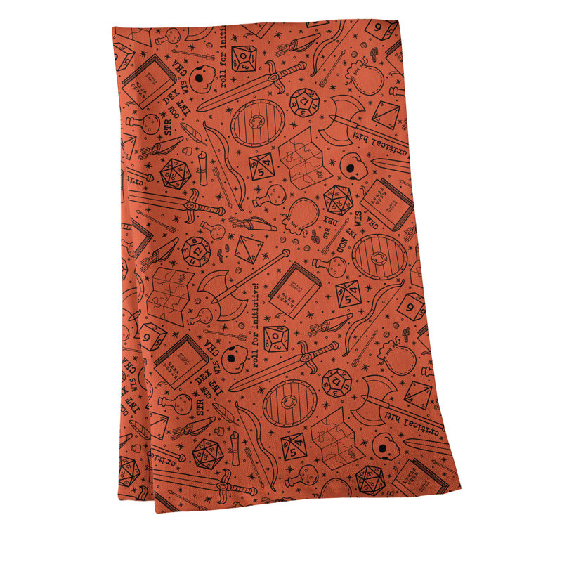 Mcguigan Tea Towel Kitchen Towel, Poly Twill, Orange/White