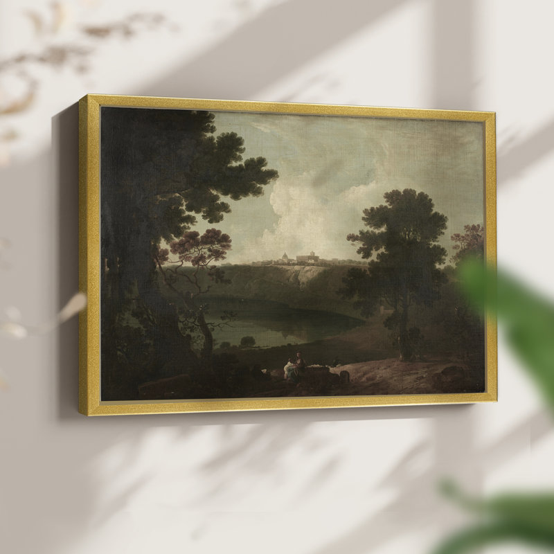 Paysages rétro-CCDCLXVII - impression encadrée - réaménageable, H 11 po x l 14 po, Doré