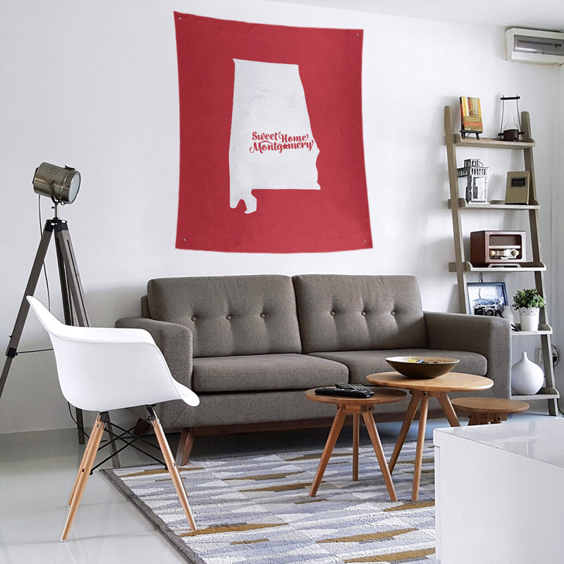 Tapisserie de montgomery alabama, H 104 po x l 88 po, Rouge