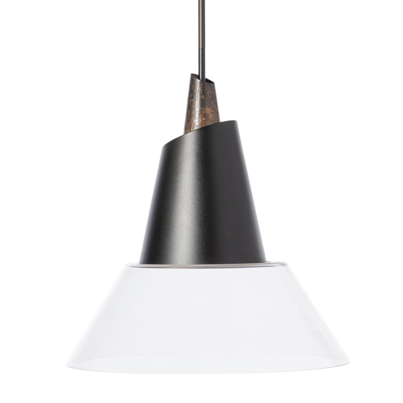 Luminaire suspendu Kora, Noir, Fumée foncée