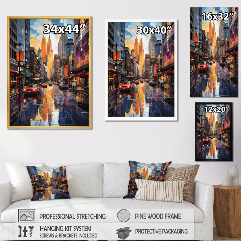 City Charlotte Collage III, Cadre photo noir, H 20 po x l 12 po x P 1 po
