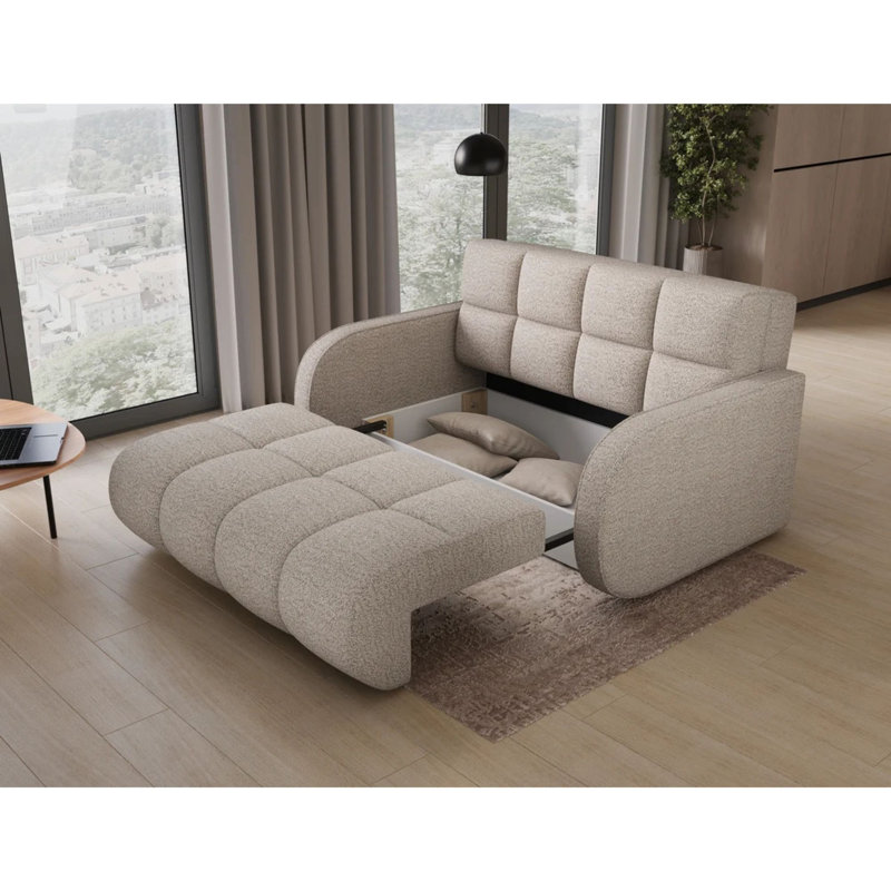 Upholstered 60.6'' Sleeper Sofa, Beige