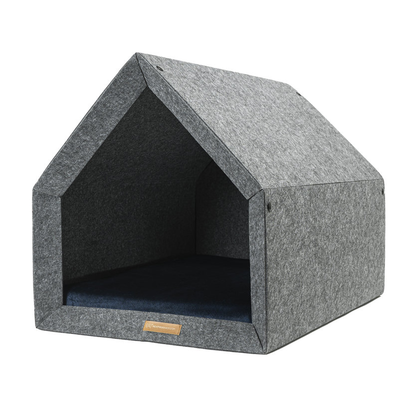 Ecological Hut Pet Cage, 70cm H x 52cm W x 54cm D , Dark Grey/Navy Blue