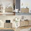 Commode 8 tiroirs en rotin avec poignées dorées, commode de rangement tissée pour chambre à coucher, salon, vestibule - Fabrication en bois d'ingénierie durable, assemblage facile, chêne