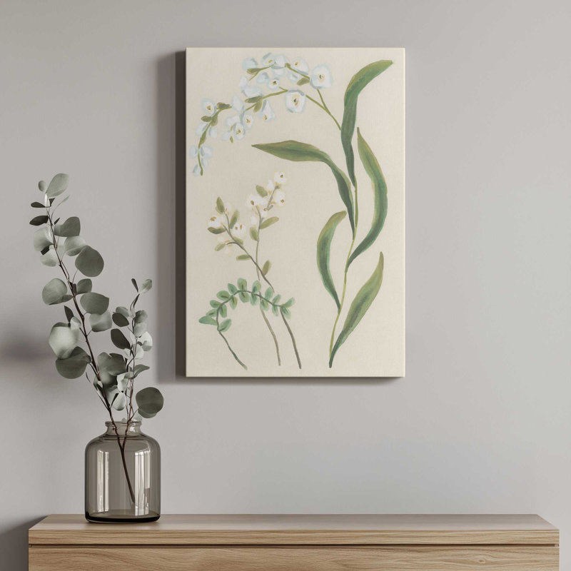 «Snowdrop Stems II» par June Erica Vess, reproduction d'art sur toile, H 40 po x l 30 po, Ne s’applique pas