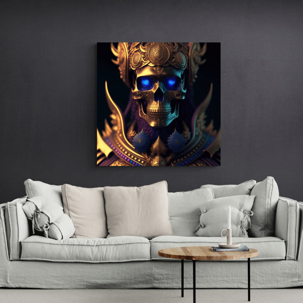 ATX Art Group LLC Cloaked Ruler Skull Pop Art On Canvas, PAF-GWC-738 ...
