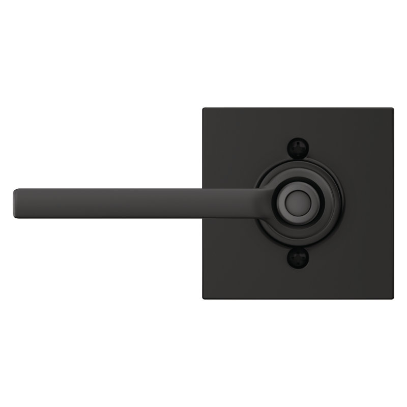 Latitude Lever with Collins Trim Bed and Bath Lock, Matte Black