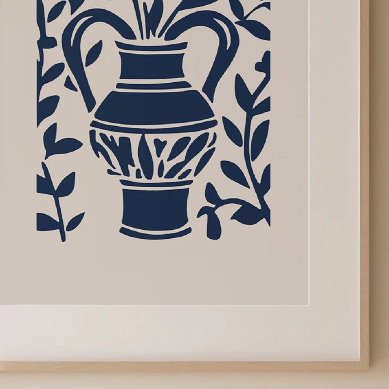 Abstract Blueflower Print, 40cm H x 30cm W
