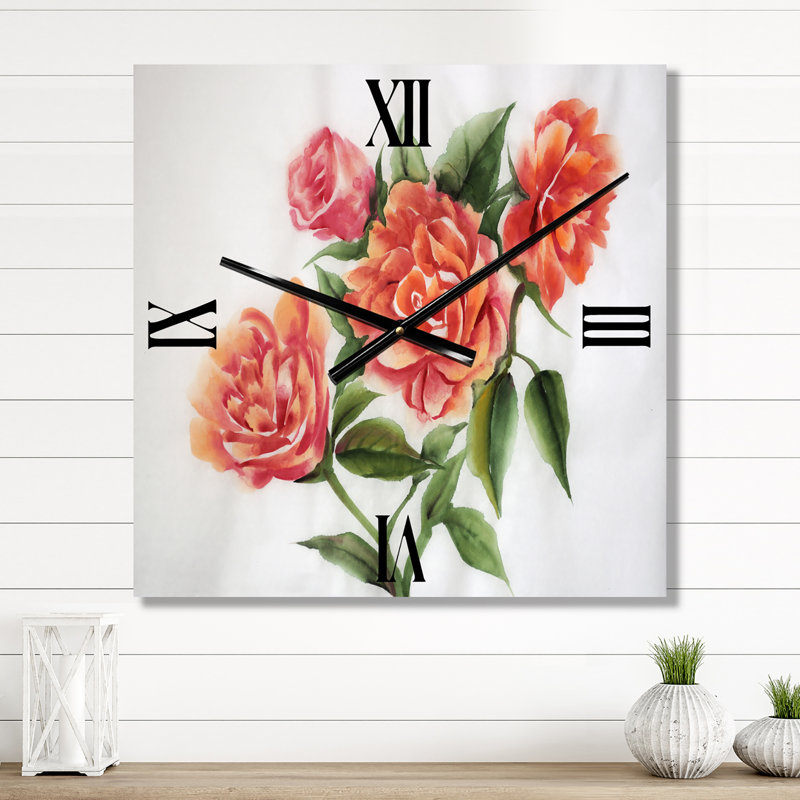 Horloge murale Vintage Roses, Grand