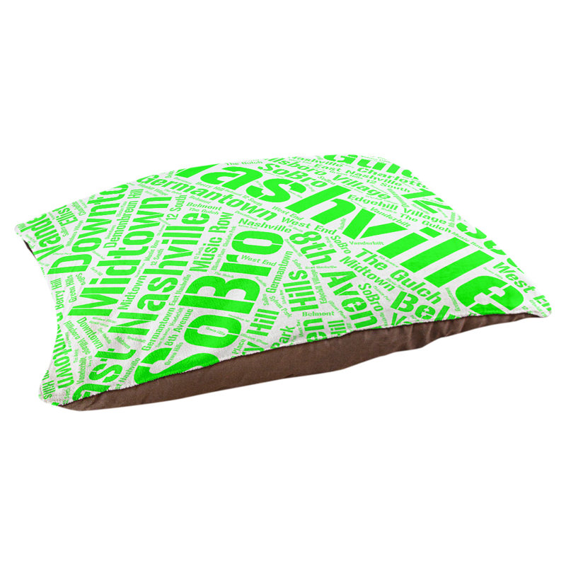 Coussin de chien « districts », Moyen (H 9,5 po x l 28 po x P 18 po), Vert, Nashville