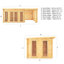 Mercia 23ft x 10ft Studio Pent Log Cabin With Patio Area (44mm)